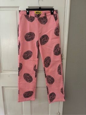 Golf Wang Pink/Black Fingerprint Twill Pants 32x31 Regular Fit Straight Pockets